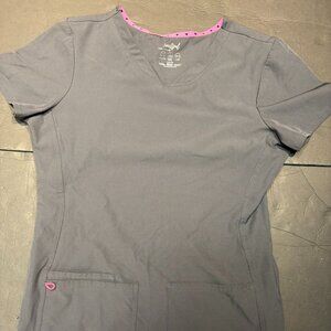 HeartSoul Women’s Black Scrub Top – Size S, Moisture-Wicking, Stretch